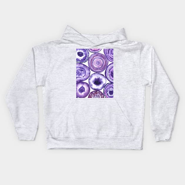 Purple agate pattern Kids Hoodie by katerinamk